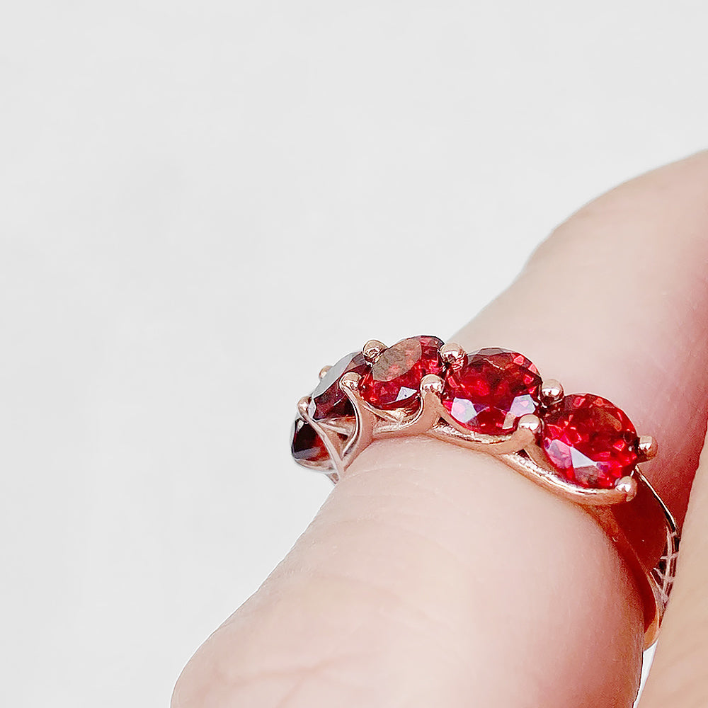 Amanda, a Garnet Trellis Ring - Victoria's Jewellery