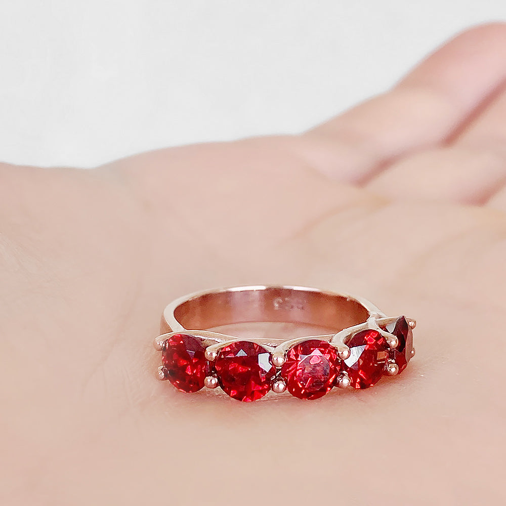 Amanda, a Garnet Trellis Ring - Victoria's Jewellery