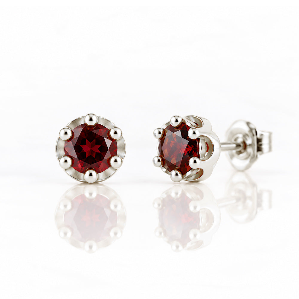Bella, a Garnet Stud Earring - Victoria's Jewellery
