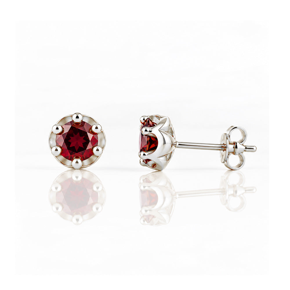 Bella, a Garnet Stud Earring - Victoria's Jewellery