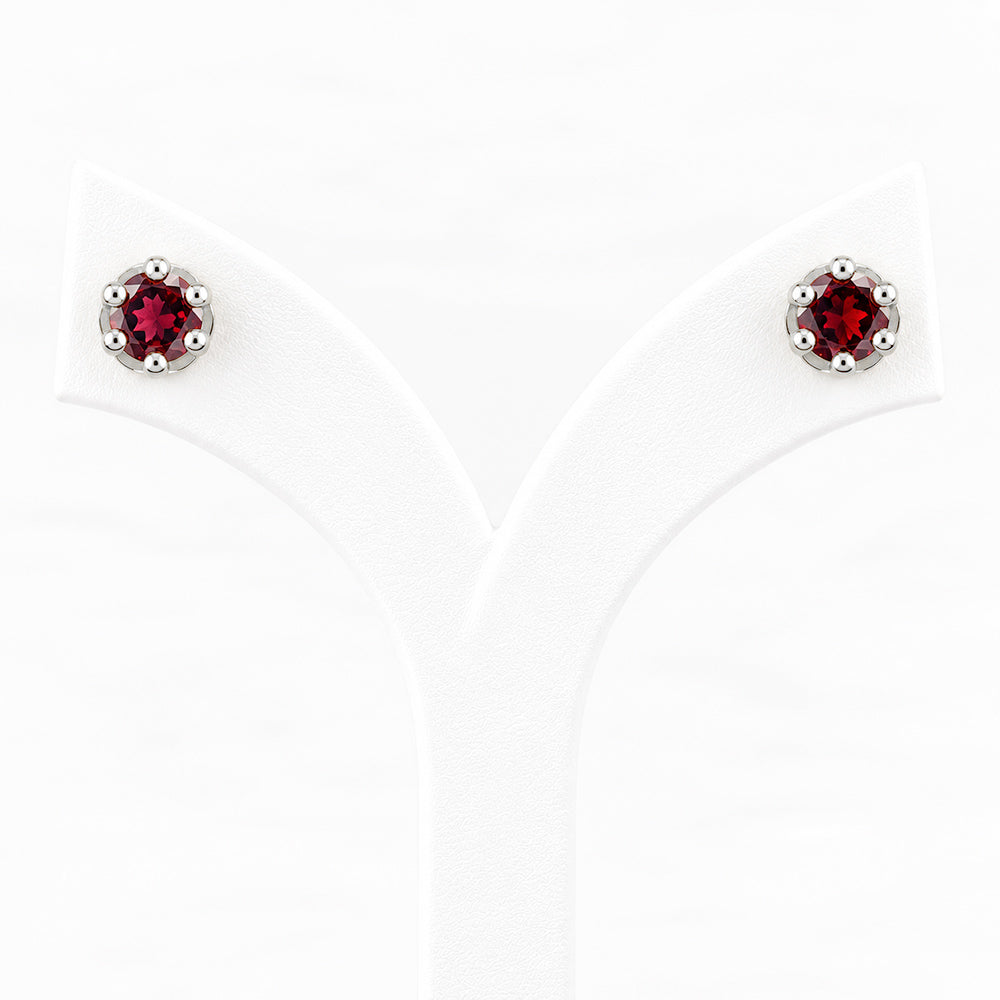 Bella, a Garnet Stud Earring - Victoria's Jewellery