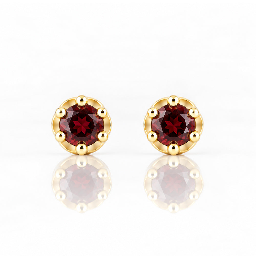 Bella, a Garnet Stud Earring - Victoria's Jewellery