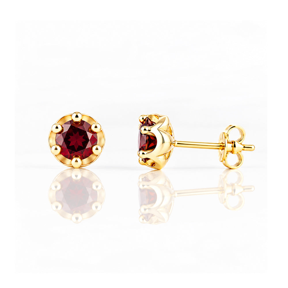 Bella, a Garnet Stud Earring - Victoria's Jewellery
