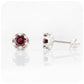 Round cut red Garnet stud earrings - Victoria's Jewellery