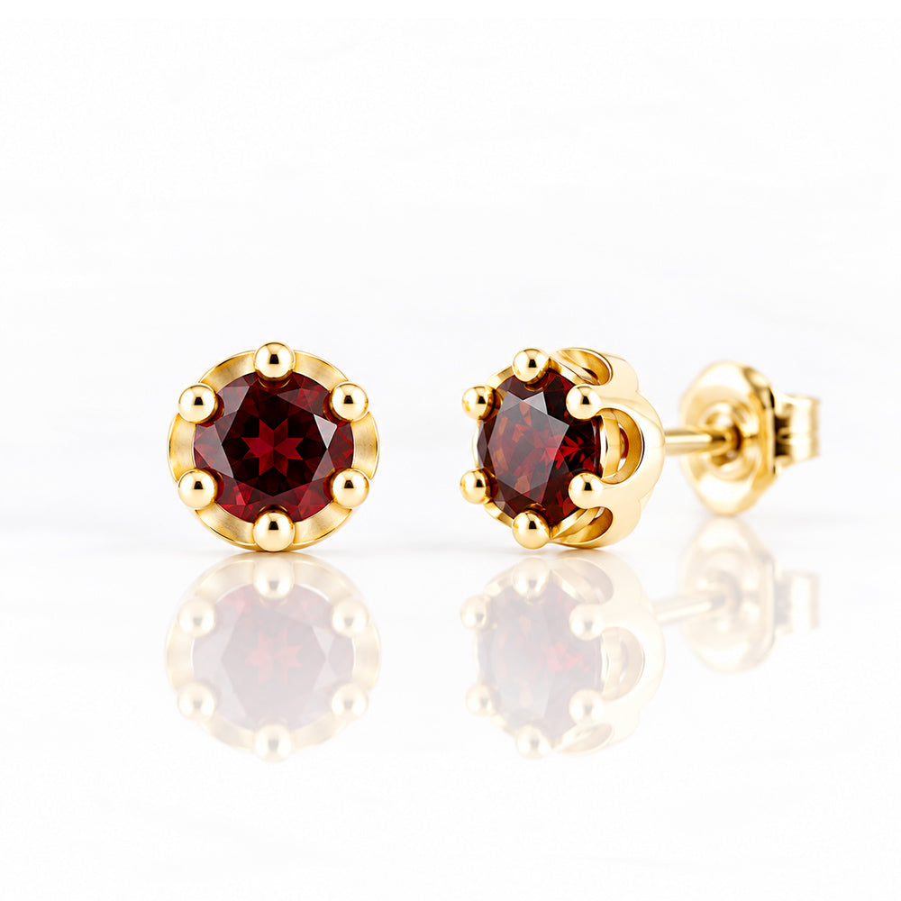 Bella, a Garnet Stud Earring - Victoria's Jewellery