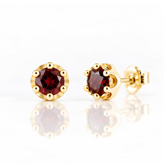 Bella, a Garnet Stud Earring - Victoria's Jewellery
