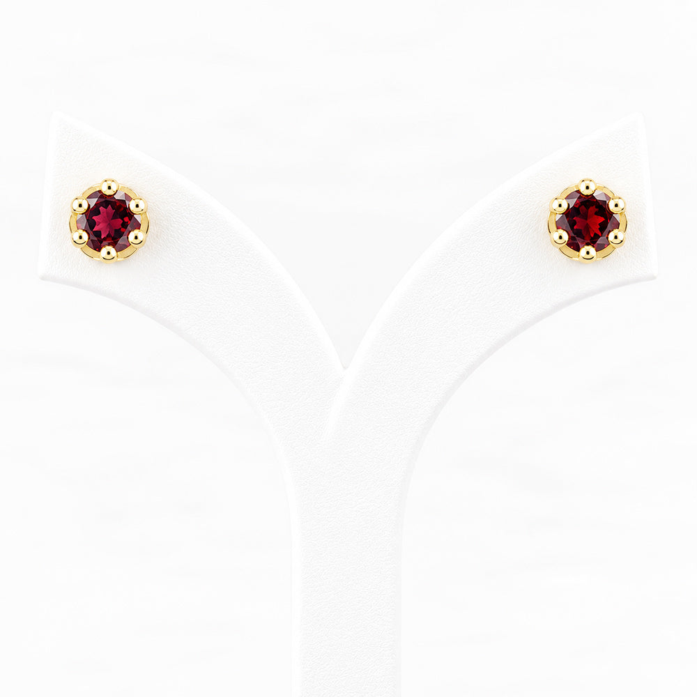 Bella, a Garnet Stud Earring - Victoria's Jewellery