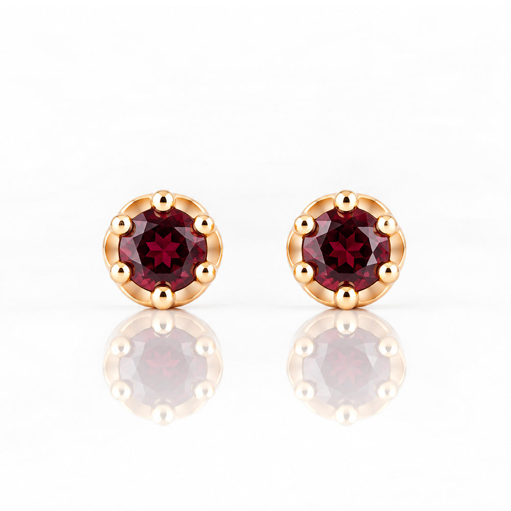 Bella, a Garnet Stud Earring - Victoria's Jewellery