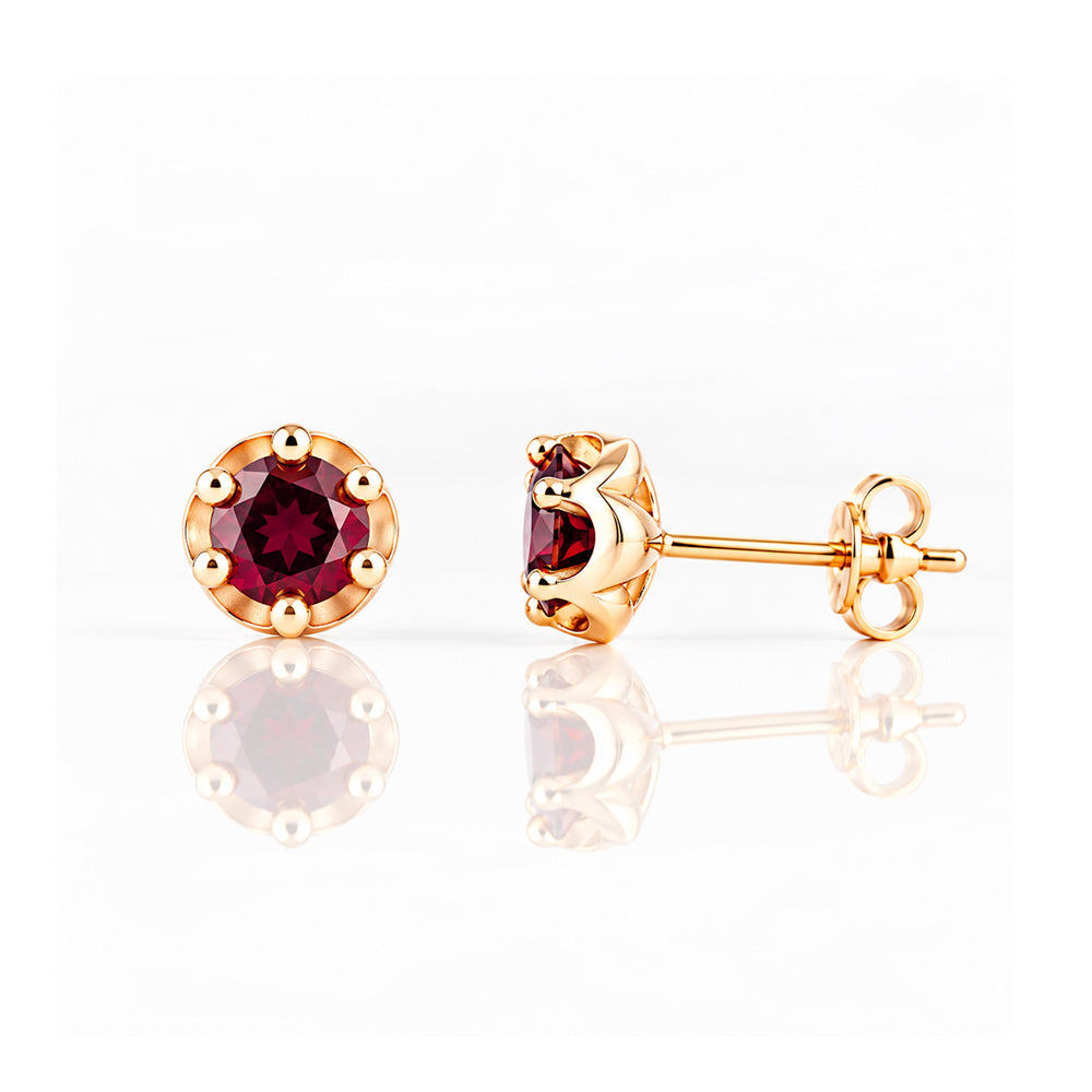Bella, a Garnet Stud Earring - Victoria's Jewellery