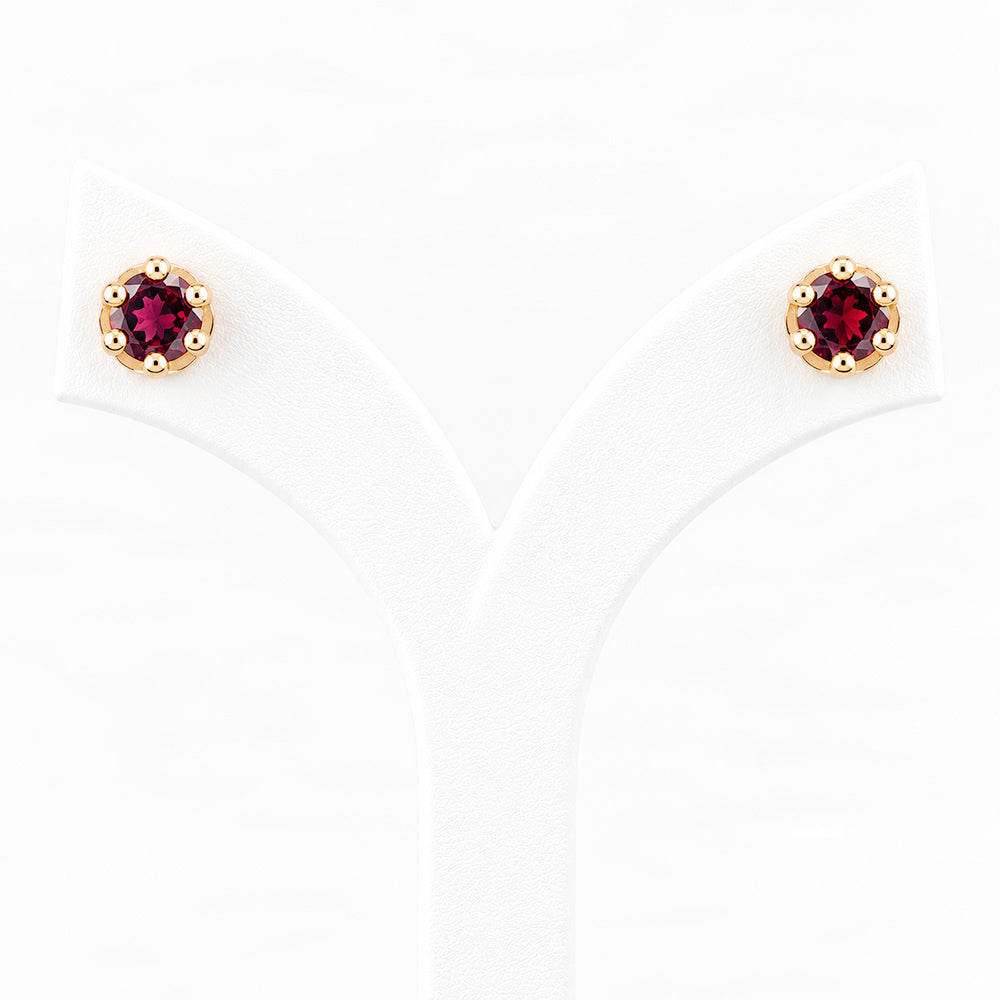 Bella, a Garnet Stud Earring - Victoria's Jewellery