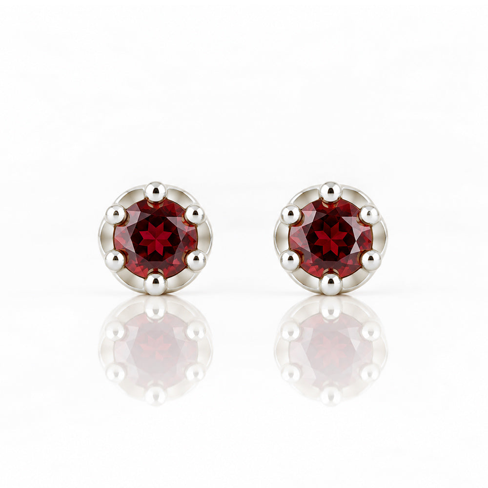 Bella, a Garnet Stud Earring - Victoria's Jewellery