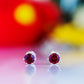Tulip, Garnet Stud Earrings - 5mm