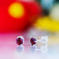 Tulip, Garnet Stud Earrings - 5mm