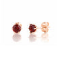 Tulip, Garnet Stud Earrings - 5mm