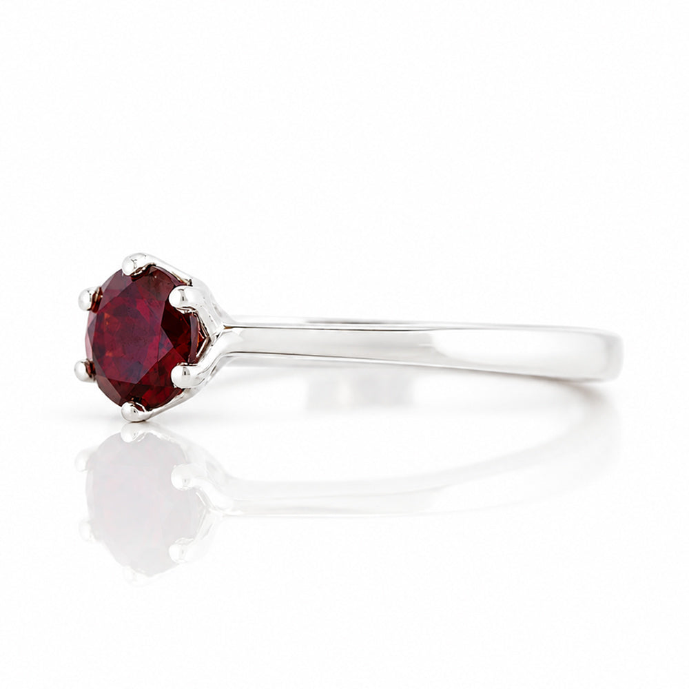 Tulip, a Six Claw Garnet Ring - Victoria's Jewellery
