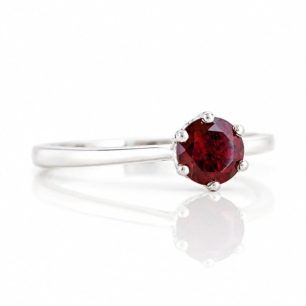 Tulip, a Six Claw Garnet Ring - Victoria's Jewellery