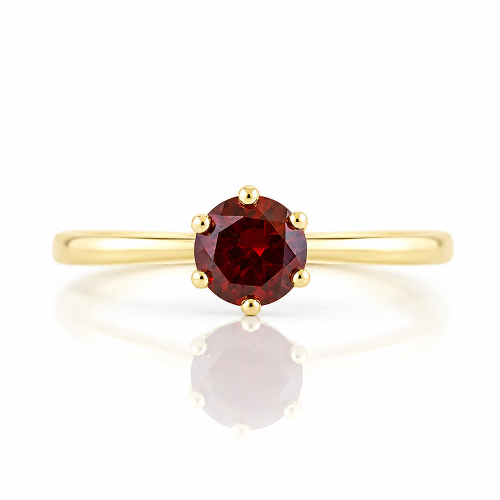 Tulip, a Six Claw Garnet Ring - Victoria's Jewellery