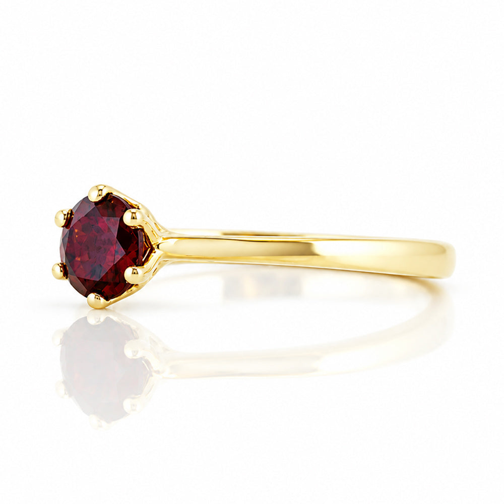 Tulip, a Six Claw Garnet Ring - Victoria's Jewellery