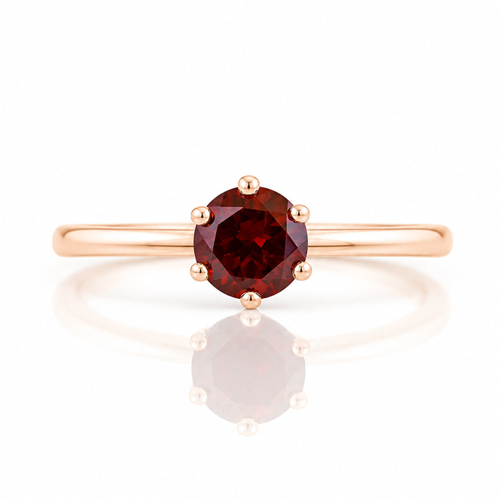 Tulip, a Six Claw Garnet Ring - Victoria's Jewellery