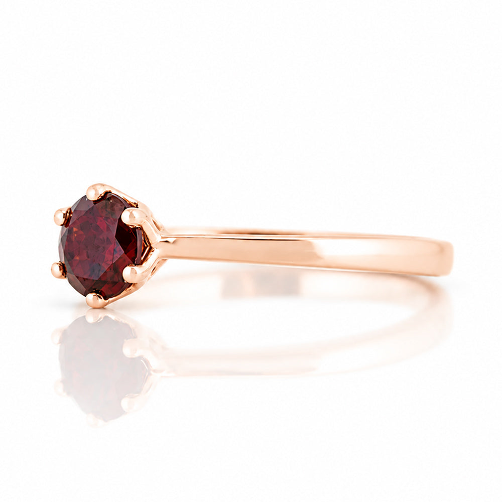 Tulip, a Six Claw Garnet Ring - Victoria's Jewellery