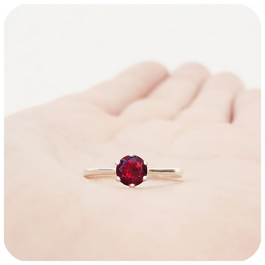 Tulip, a Six Claw Garnet Ring