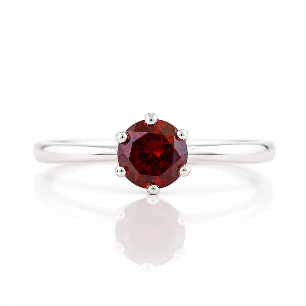 Tulip, a Six Claw Garnet Ring - Victoria's Jewellery