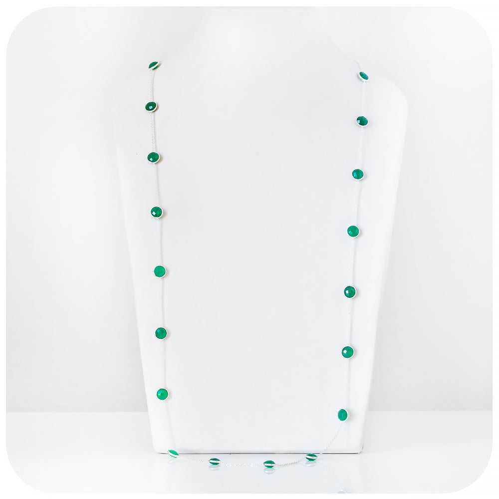 Round cut Green Onyx Necklace - Victoria's Jewellery