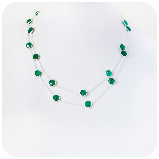 Round cut Green Onyx Necklace - Victoria's Jewellery