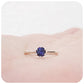 Round cut Iolite Solitaire Stack Ring - Victoria's Jewellery