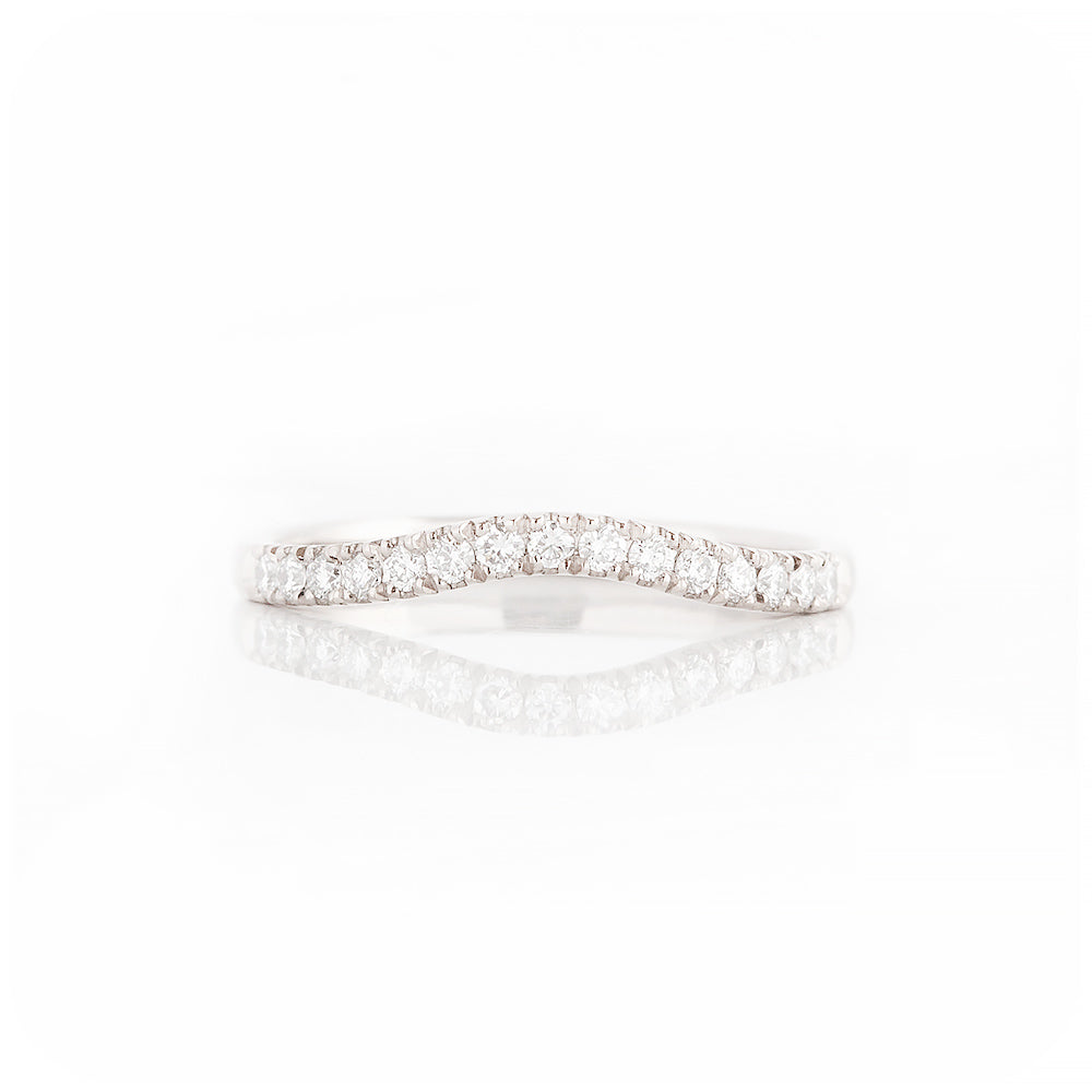 Round cut Lab Diamond Curved Wedding Band - Victoria's Jewellery