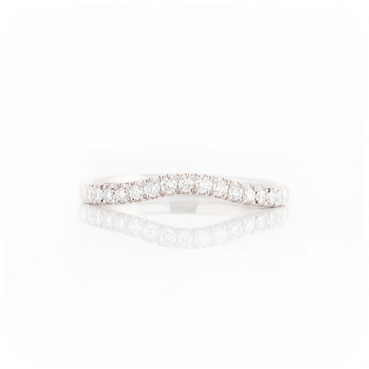 Round cut Lab Diamond Curved Wedding Band - Victoria's Jewellery