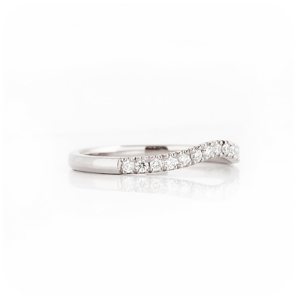 Round cut Lab Diamond Curved Wedding Band - Victoria's Jewellery