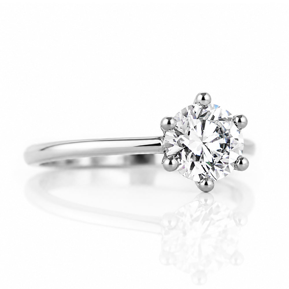 Emmy, a 6 Claw Brilliant cut Lab Diamond Ring - 1.5ct - Victoria's Jewellery