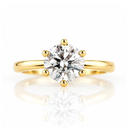 Emmy, a 6 Claw Brilliant cut Lab Diamond Ring - 1.5ct - Victoria's Jewellery