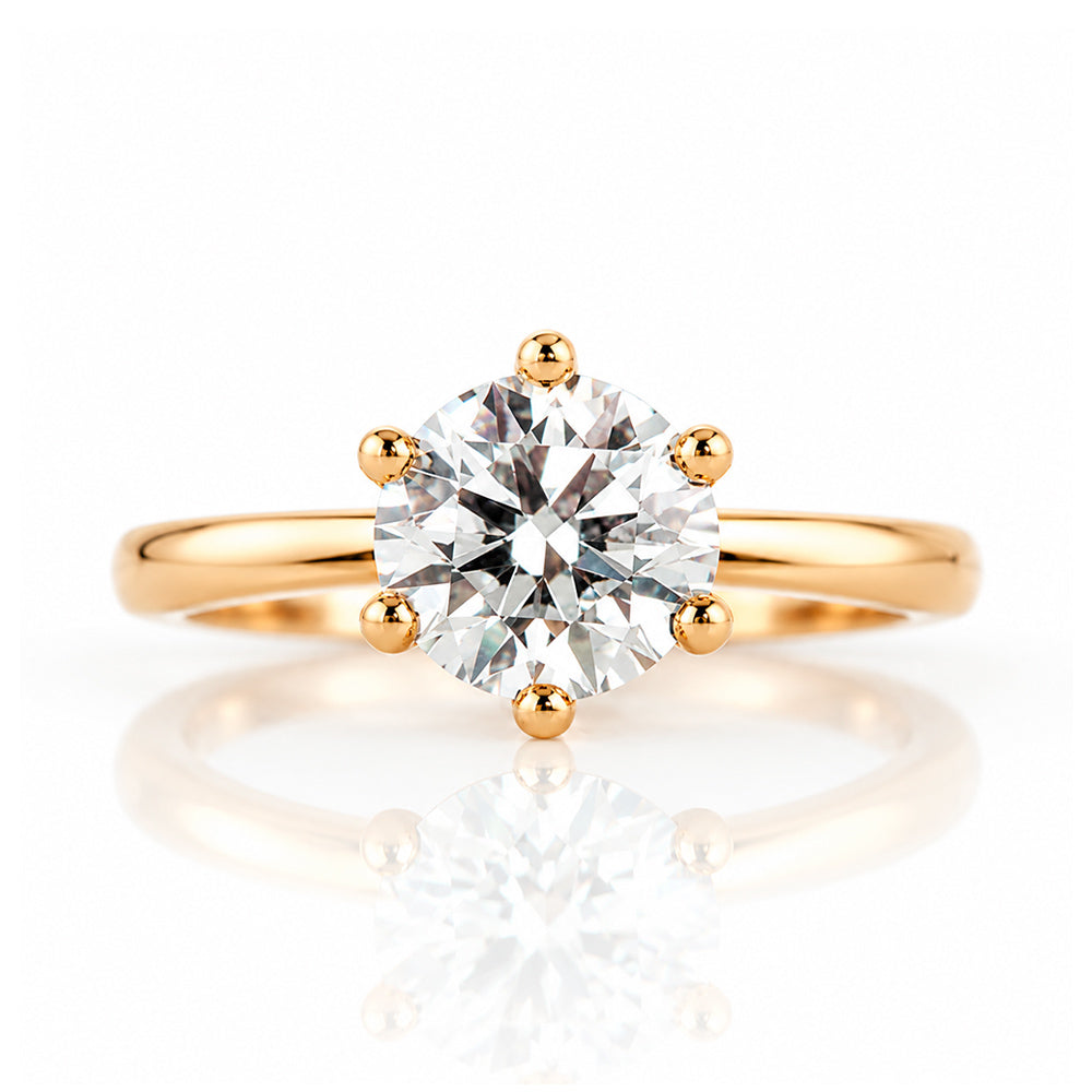 Emmy, a 6 Claw Brilliant cut Lab Diamond Ring - 1.5ct - Victoria's Jewellery