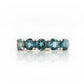 Round cut London Blue Topaz Half Eternity Ring in White Gold - Victoria's Jewellery