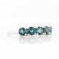 Round cut London Blue Topaz Half Eternity Ring in White Gold - Victoria's Jewellery