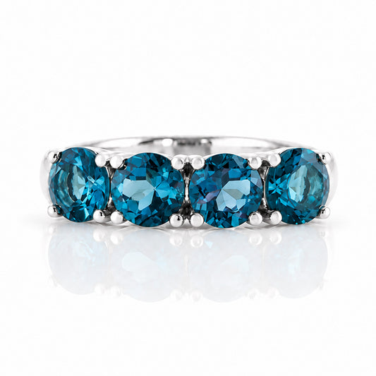 Celine, London Blue Topaz Half Eternity Ring - Victoria's Jewellery