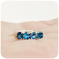 Round brilliant cut London Blue Topaz four stone Half Eternity Anniversary Ring - Victoria's Jewellery