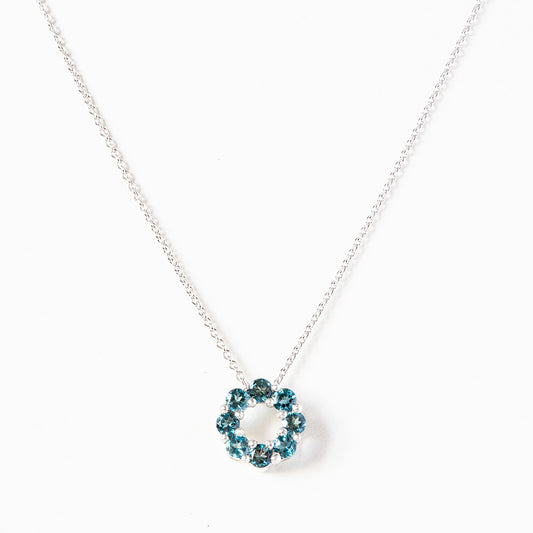 Circle of Life Necklace - London Blue Topaz