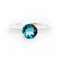 Lina, Round cut London Blue Topaz Solitaire Ring - Victoria's Jewellery