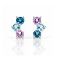 Laurel, a Blue Topaz and Pink Amethyst Stud Earring - Victoria's Jewellery