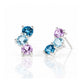 Laurel, a Blue Topaz and Pink Amethyst Stud Earring - Victoria's Jewellery