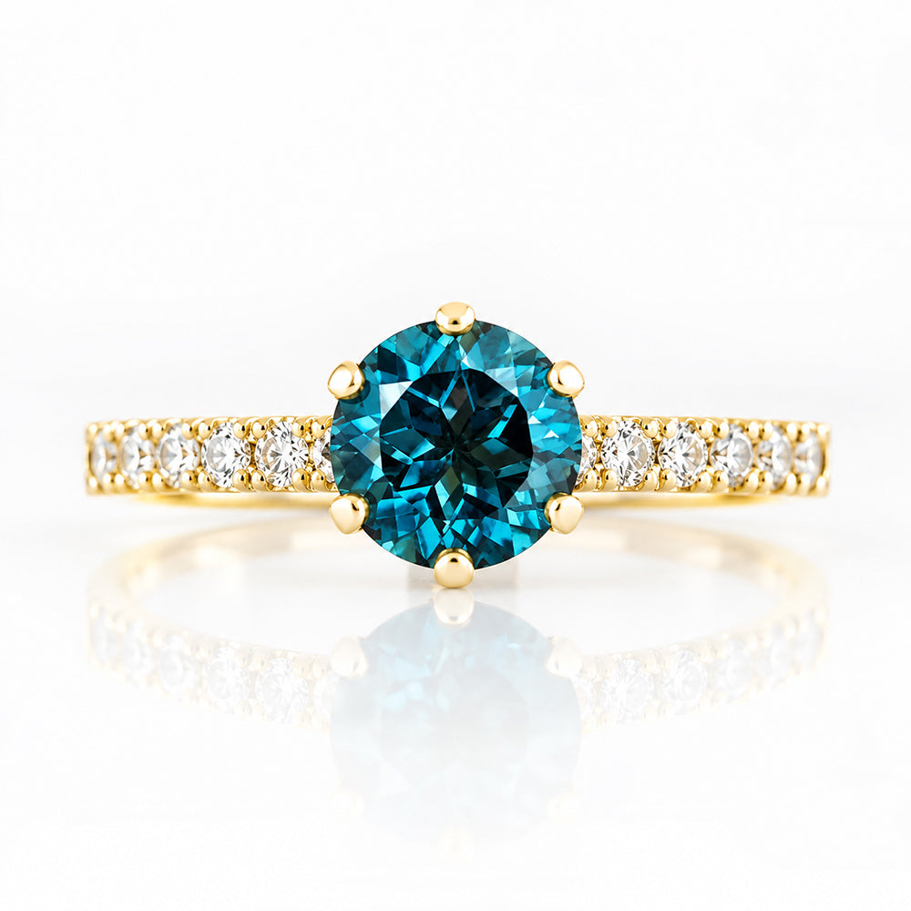 Lydia, London Blue Topaz and Diamond Ring - Victoria's Jewellery