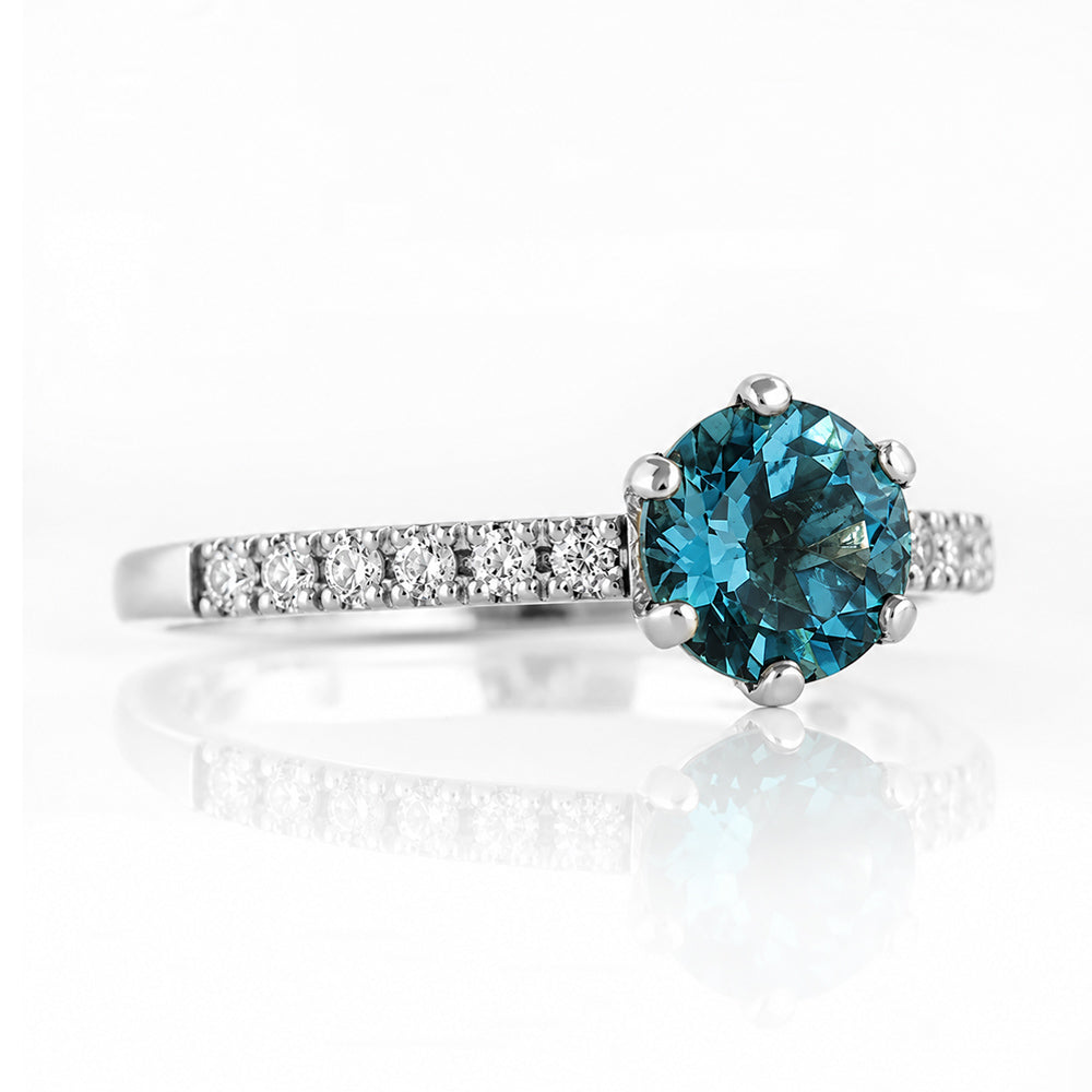 Lydia, London Blue Topaz and Diamond Ring - Victoria's Jewellery