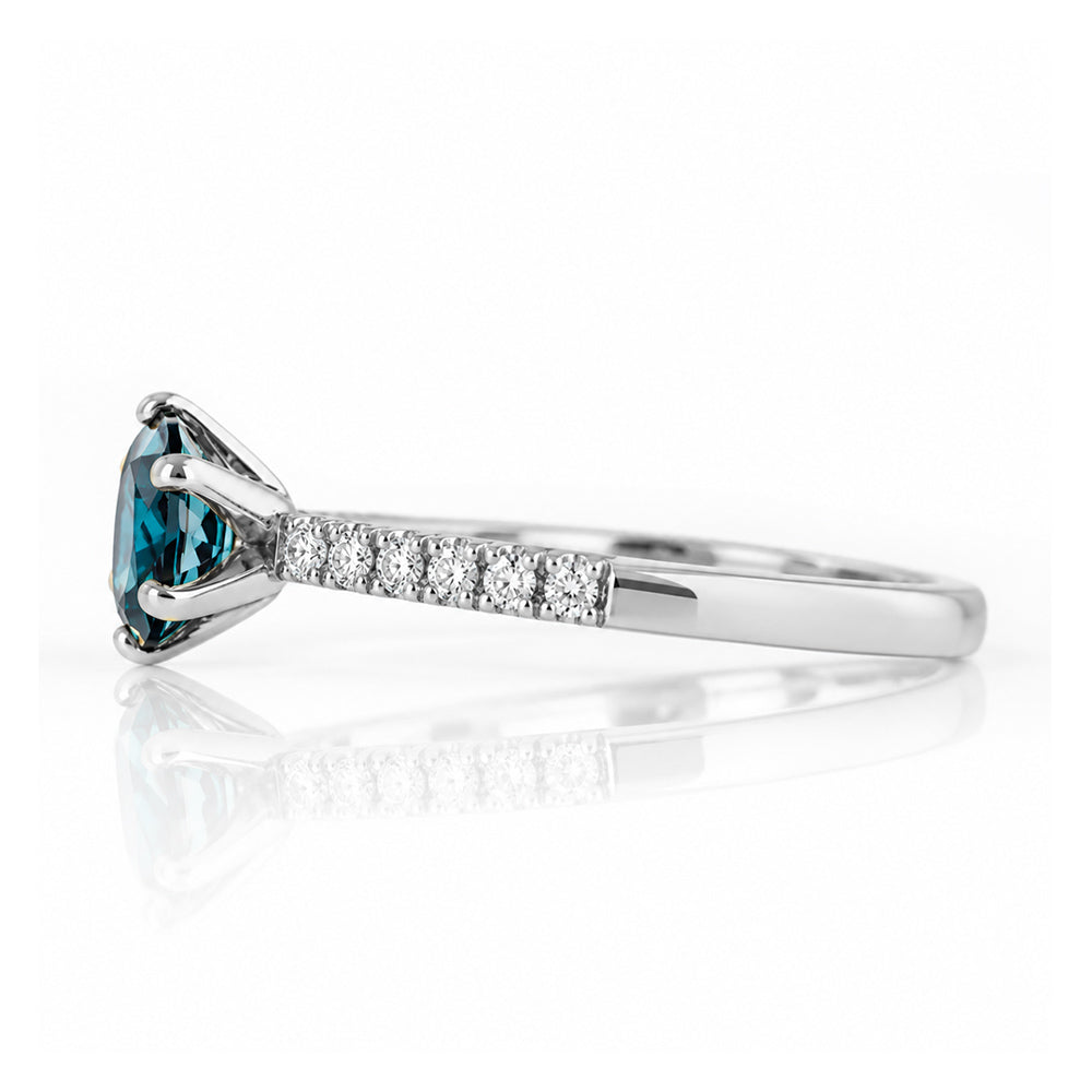 Lydia, London Blue Topaz and Diamond Ring - Victoria's Jewellery
