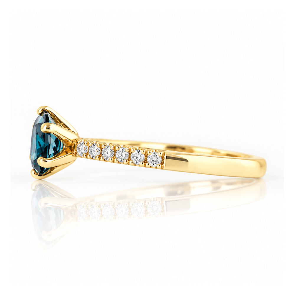 Lydia, London Blue Topaz and Diamond Ring - Victoria's Jewellery