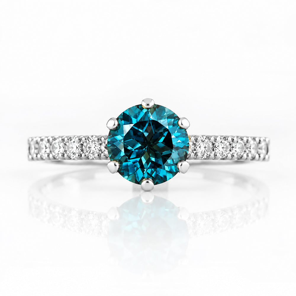 Lydia, London Blue Topaz and Diamond Ring - Victoria's Jewellery
