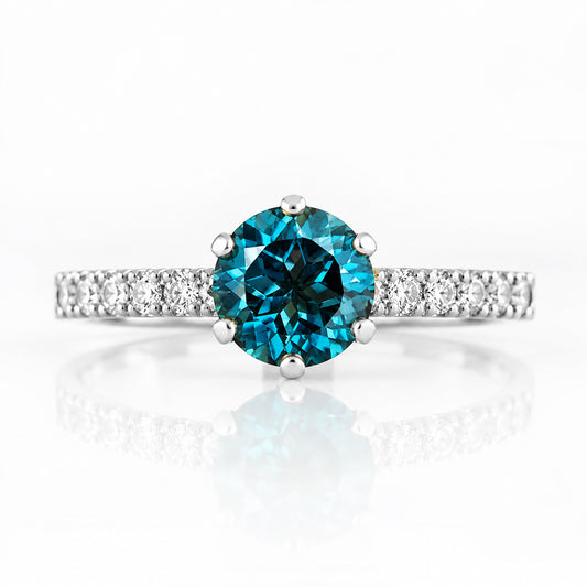 Lydia, London Blue Topaz and Diamond Ring - Victoria's Jewellery