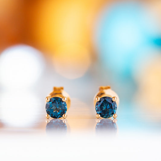 Nina, London Blue Topaz Stud Earrings